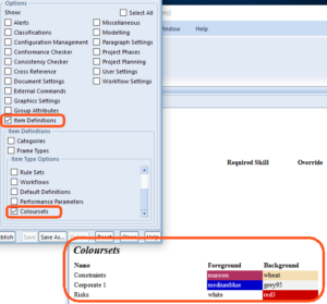 option dialog and result for schema coloursets 