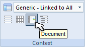 Selecting of Document View from toolbar