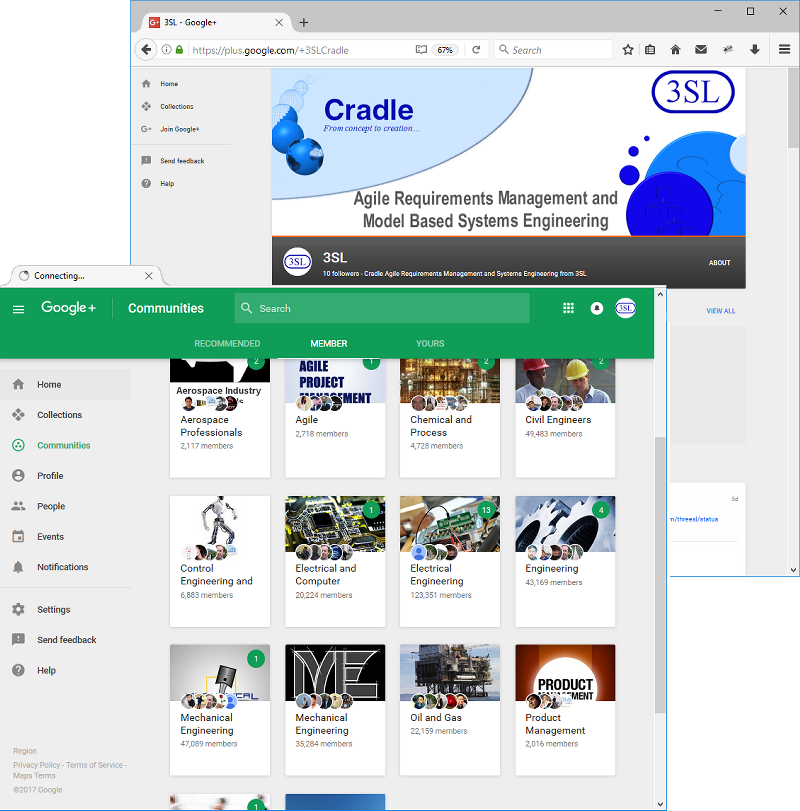 screenshot of plus.google.com/+3SLCradle