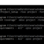 Command prompt with some of the command lines used in the Batch File Reports