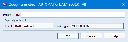 Prompt shown when running a parametric query