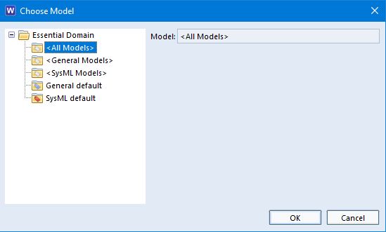 Choose Model Dialog