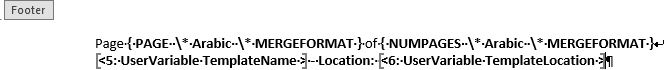 Doc Pub user variables in a footer