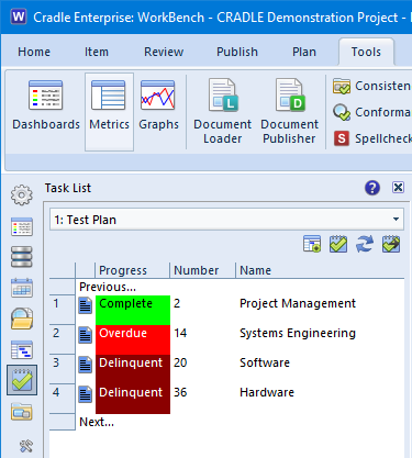 Screenshot showing task sidebar