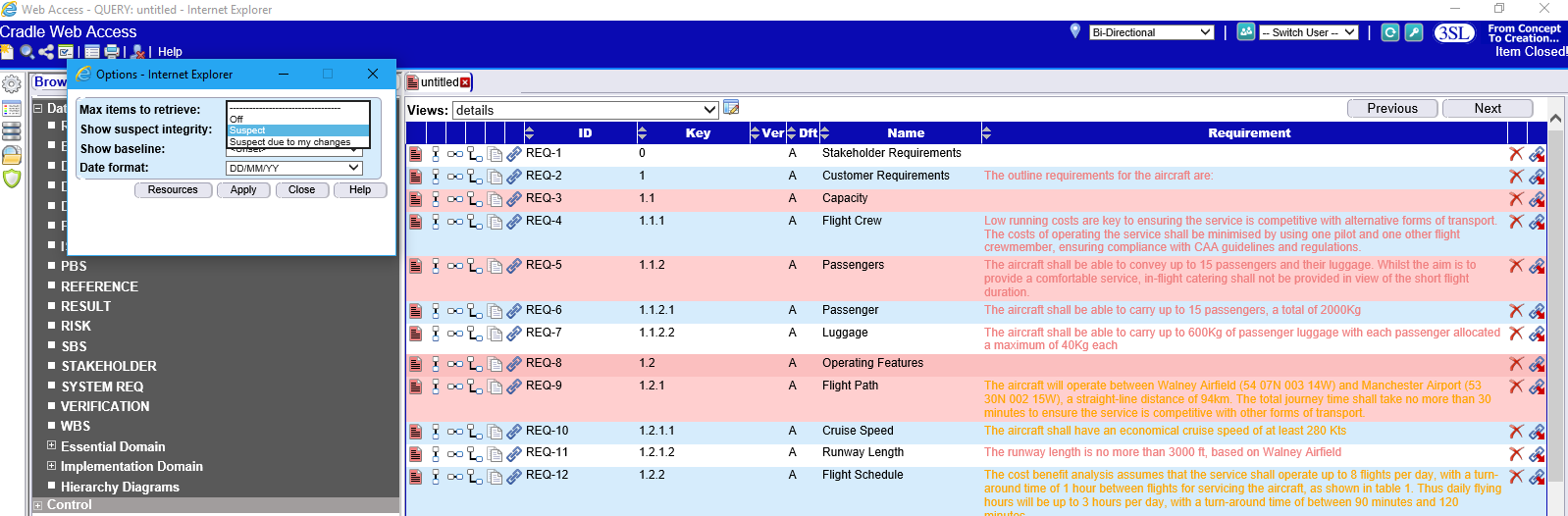 Enabling suspect integrity in WebAccess