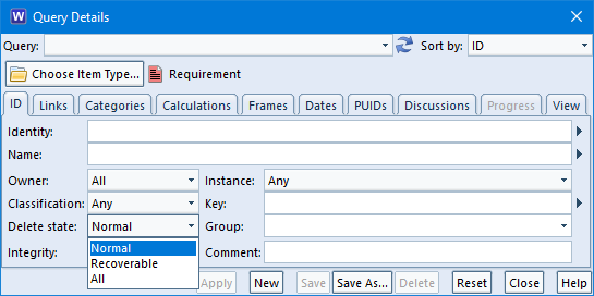 Delete states available within queries