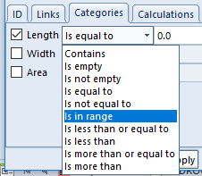 menu showing numeric query specifiers