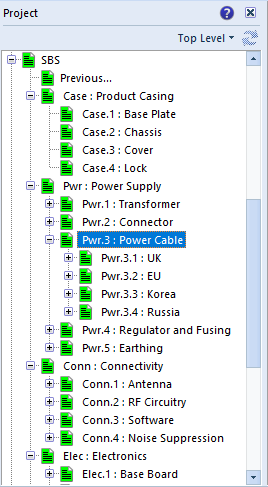 Select Item to be Reordered Control Item Reordering in 3SL Cradle