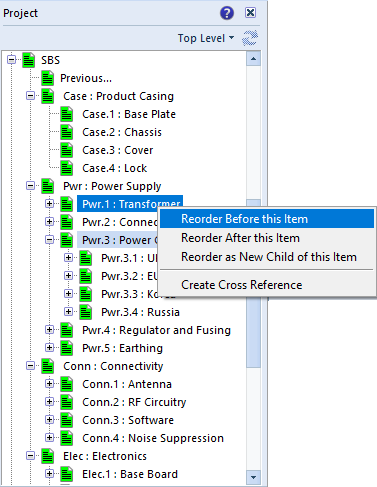 Choose Reordering Option Choose the Reordering Operation