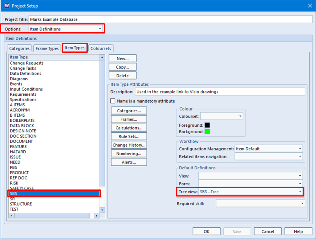 displaying item hierarchies set default view