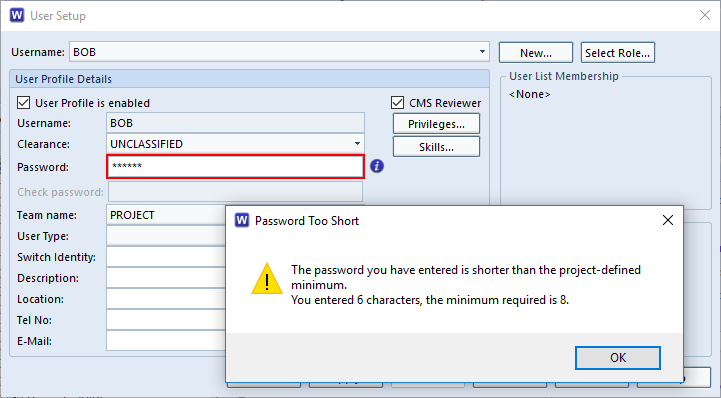 Password policy highlighting / reporting