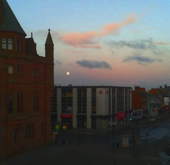 View atop 3SL towers of super blue blood moon 2018 - Duke Street, Barrow-in-Furness