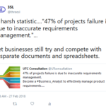 study shows 47% or projects can fail because of inaccurate requirements management