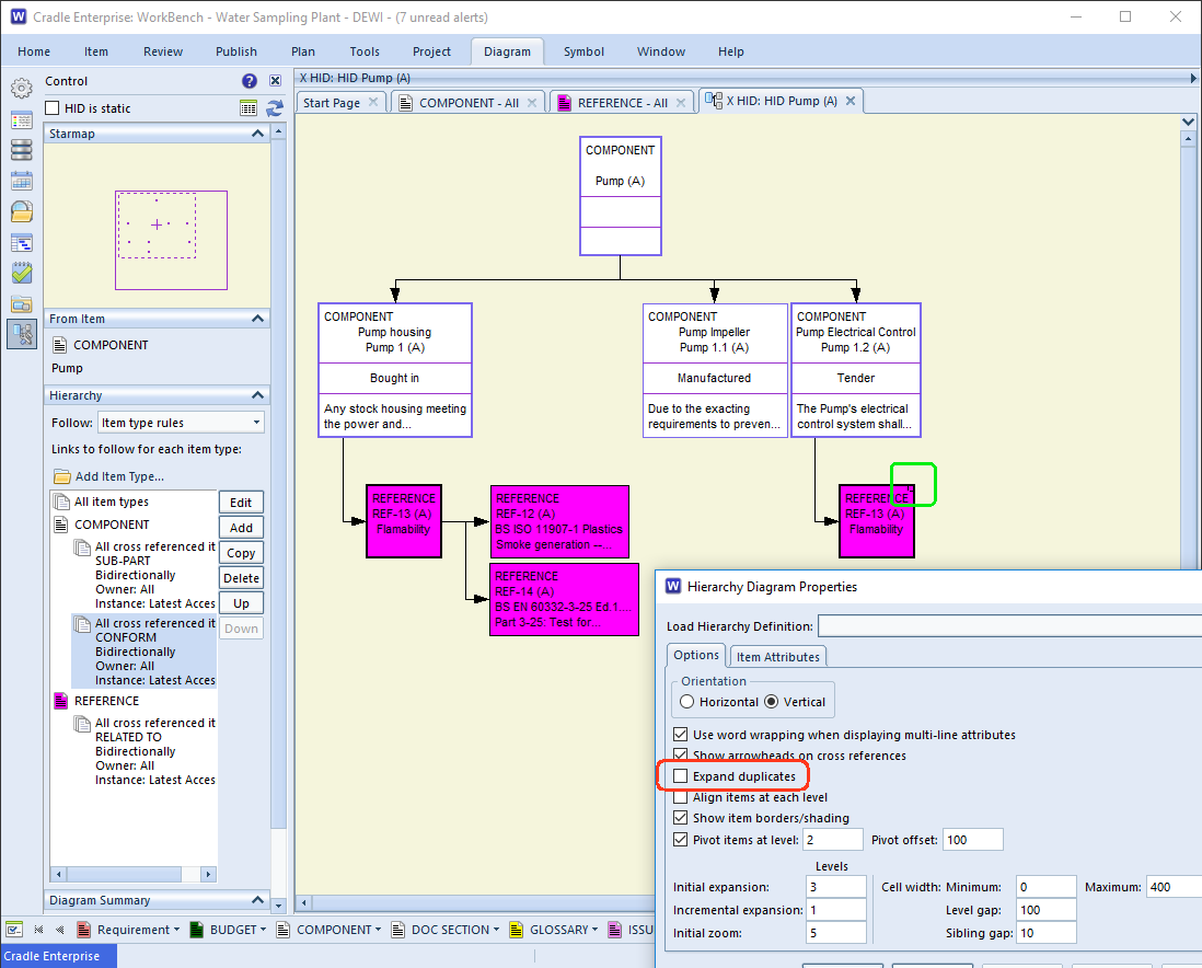 How to control expansion of hierarchy duplicates on a HID