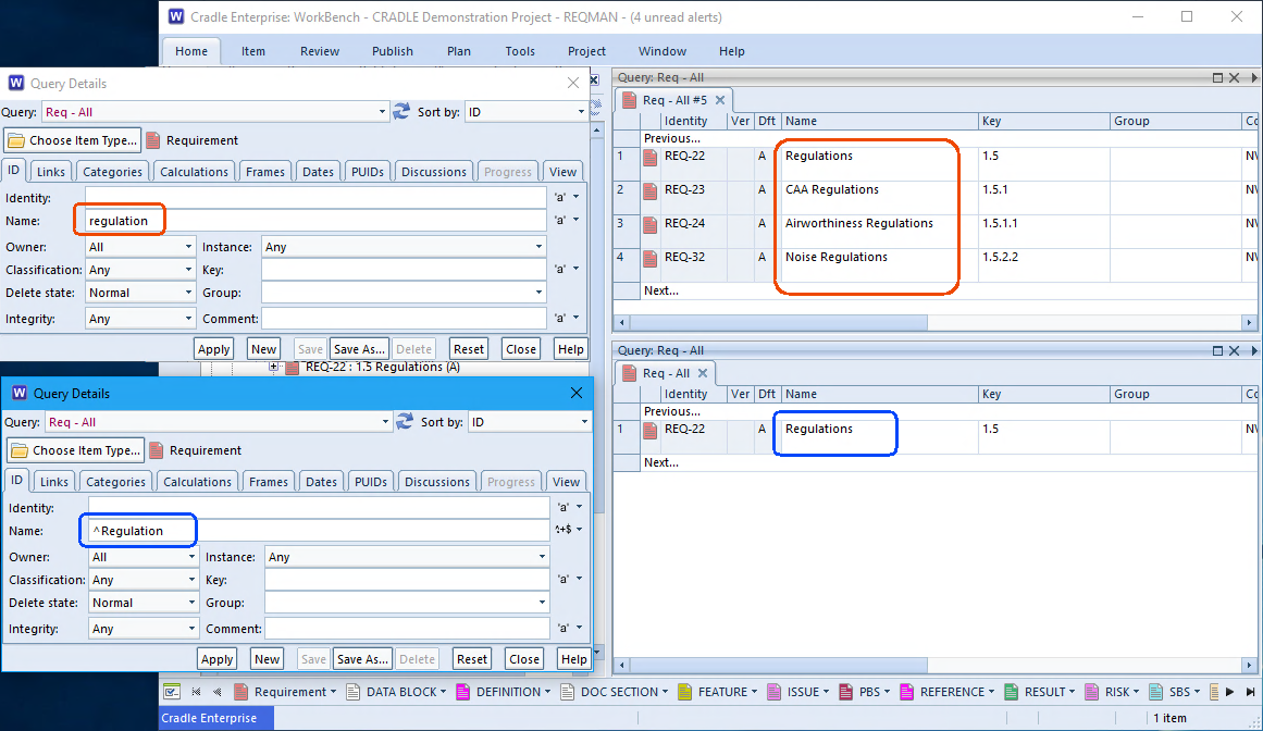 Regular expression (regex) in a query