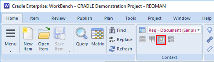 choose document style in the UI in 3SL Cradle RM SE Tool