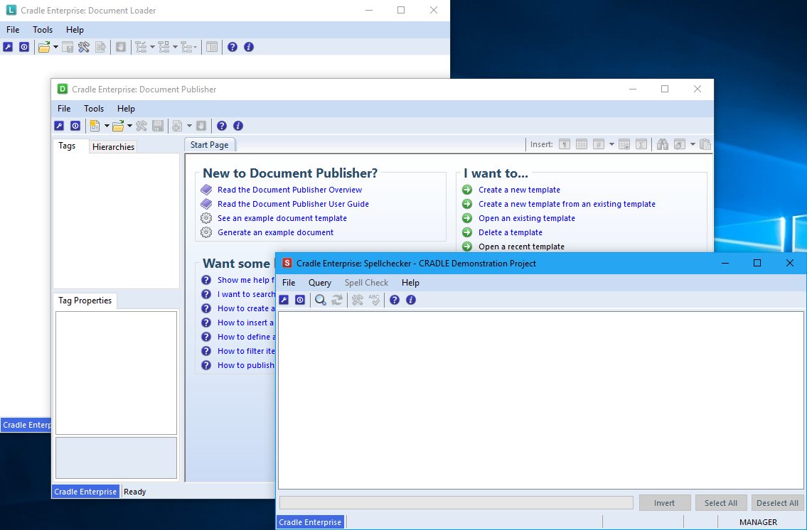 Document Loader, Document Publisher and Spellchecker make up Toolsuite