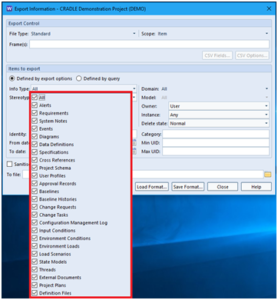 Image showing export dialog