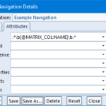 showing the setting up of matrix variables in a navigation