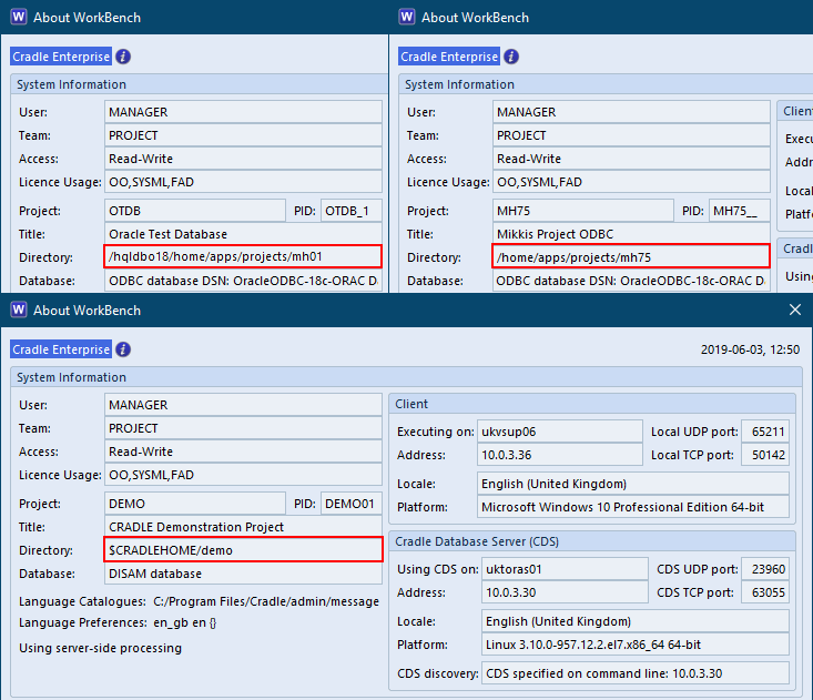 3 different projects on 2 different servers