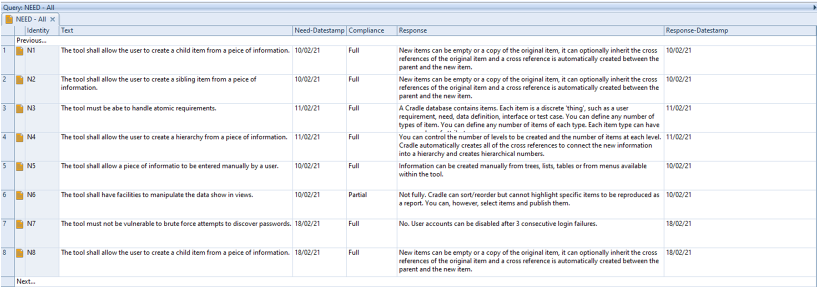 Responses in WorkBench with datestamps