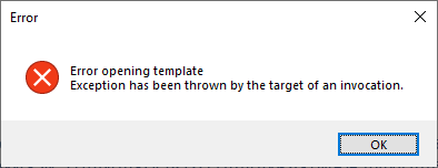 Error message - Exception has been thrown by the target of an invocation
