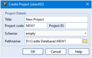 Screenshot showing Create New Empty Project