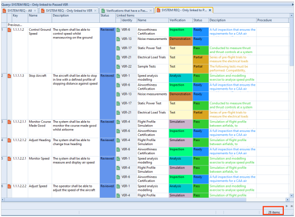 Query showing passed linked items