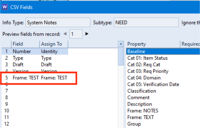 CSV Fields