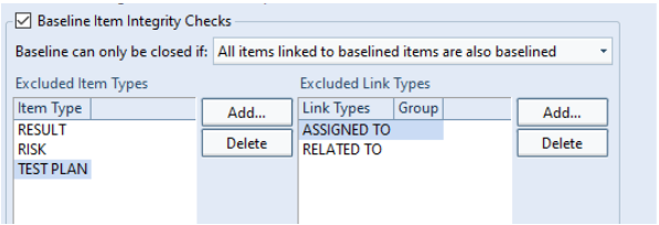 Baseline Integrity Exclusions