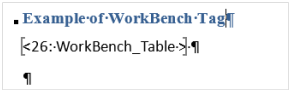 Example WorkBench Table Tag