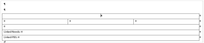 Inserted Word table