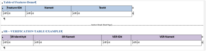 Tables in Document Publisher