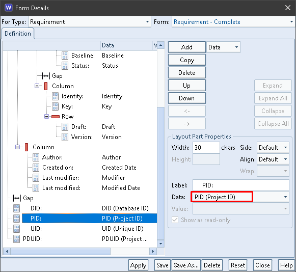 3SL Cradle View PDUIDs PID in a Form