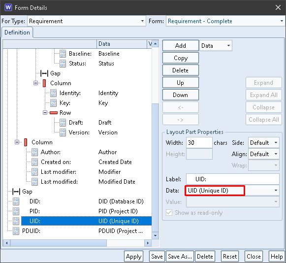 3SL Cradle View PDUIDs UID in a Form