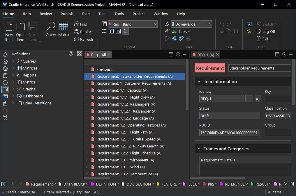 WorkBench Main Screen in Dark mode