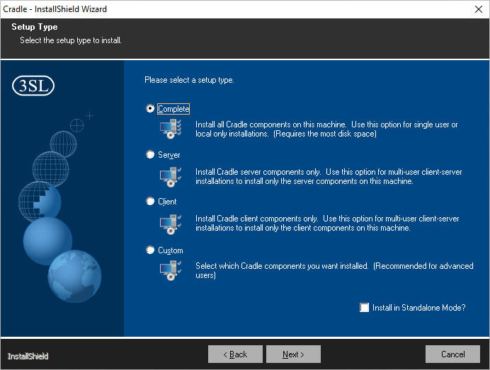 Example of one of the Cralde-8 installer dialogs