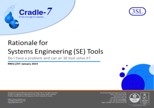 Rationale for Systems Engineering (SE) Tools